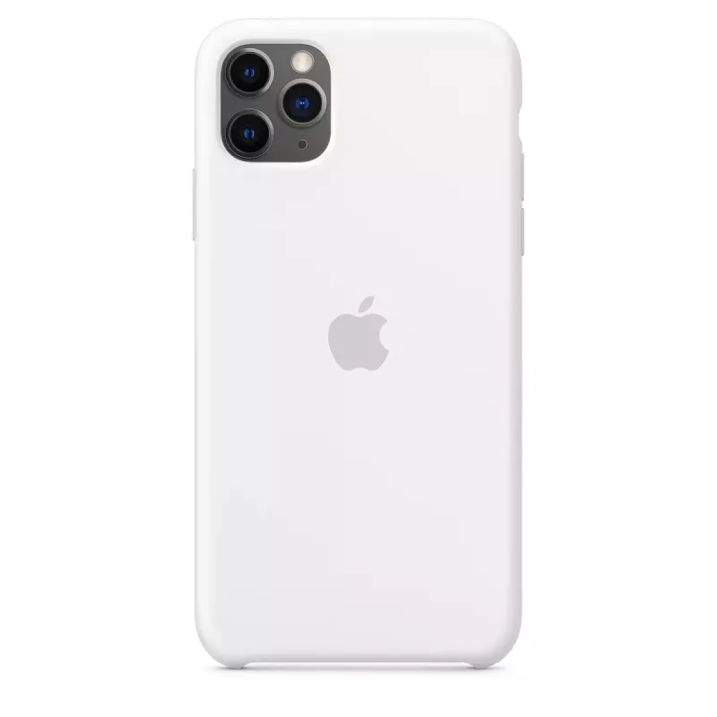 Silikonikuori Apple iPhone 11 Pro Max - silikoni, valkoinen, sopii 6,5 tuuman näytölle