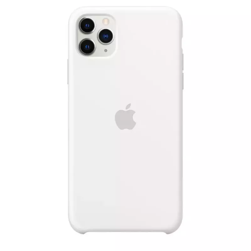 Silikonikuori Apple iPhone 11 Pro Max - silikoni, valkoinen, sopii 6,5 tuuman näytölle