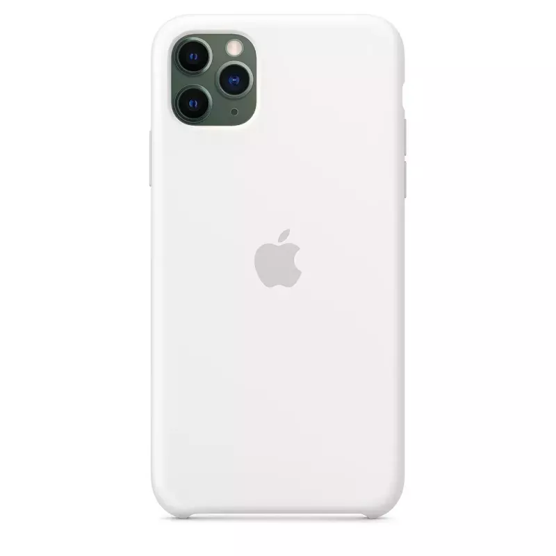 Silikonikuori Apple iPhone 11 Pro Max - silikoni, valkoinen, sopii 6,5 tuuman näytölle