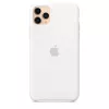 Silikonikuori Apple iPhone 11 Pro Max - silikoni, valkoinen, sopii 6,5 tuuman näytölle