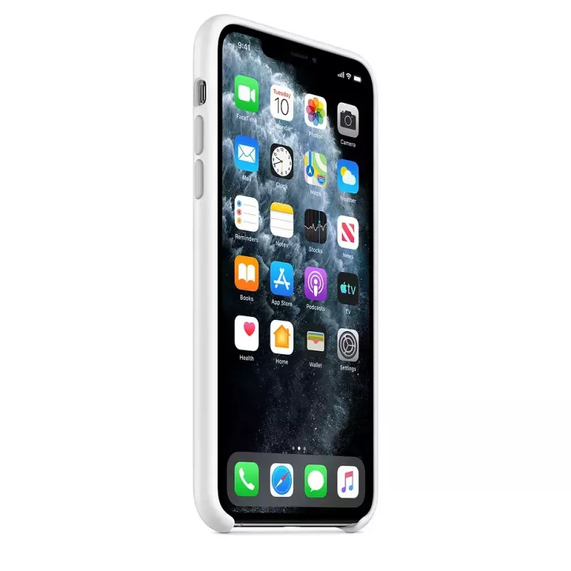 Silikonikuori Apple iPhone 11 Pro Max - silikoni, valkoinen, sopii 6,5 tuuman näytölle