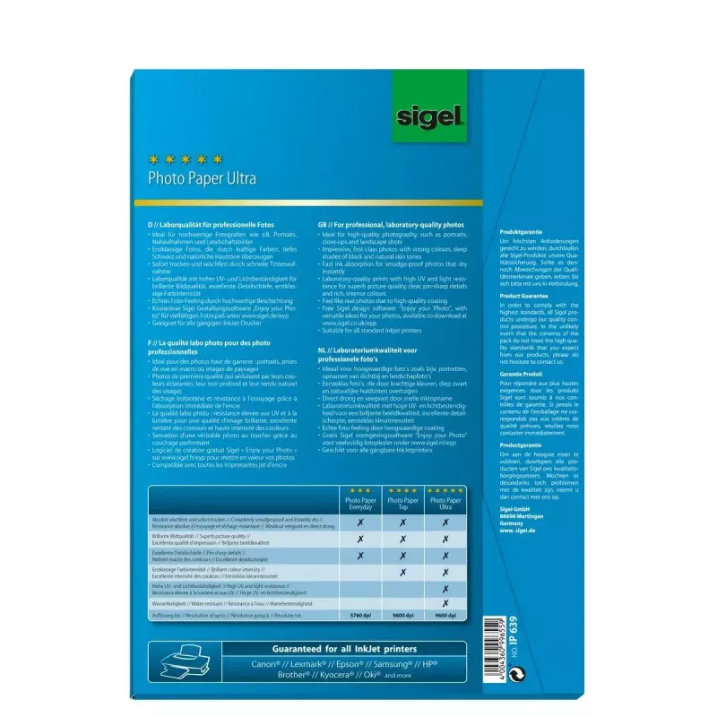 tulostinpaperi A4 Sigel IP639 kiiltävä 50 arkkia valkoinen