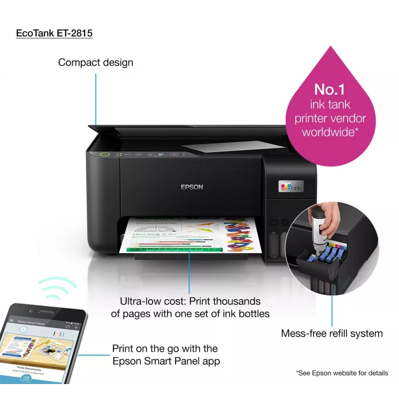 Monitoimitulostin Epson EcoTank ET-2815 mustesuihku väritulostus
