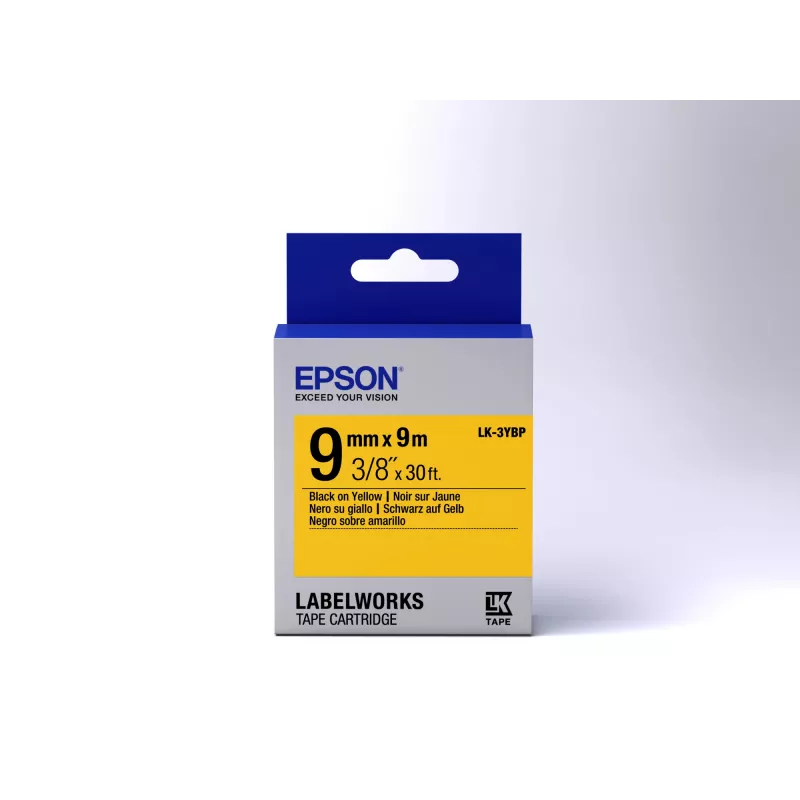 Epson tarrakasetti Pastel LK-3YBP musta/keltainen 9mm (9m)