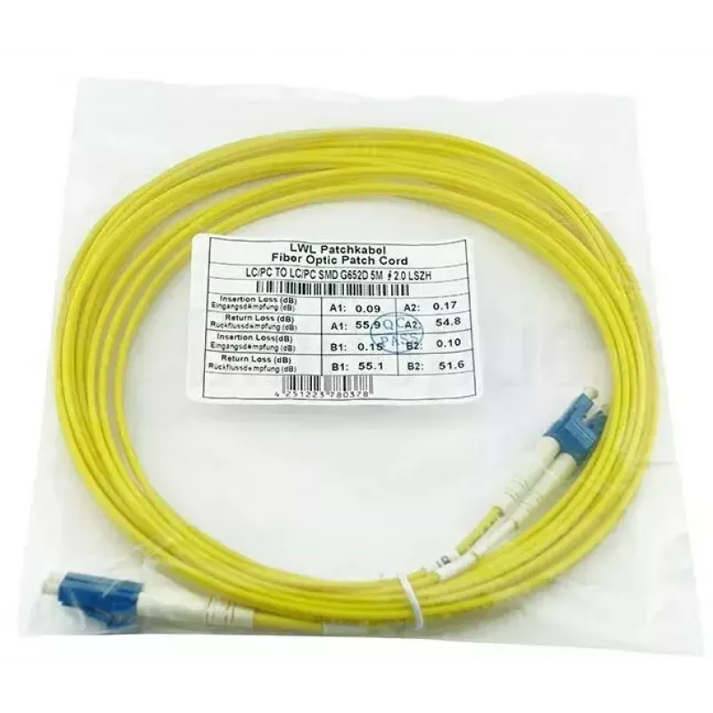 BlueOptics LC-LC single mode duplex -valokuitupatchkaapeli, LC-UPC, 10 m, beige (Corning 040402G5120000010M -yhteensopiva)