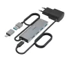 Hama 00200138 USB-keskitin USB 3.2 Gen 1 (3.1 Gen 1) Type-A + Type-C 5000 Mbit/s antrasiitti, harmaa