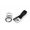 Avaimenperä TROIKA TWISTER musta hopea nahka metalli 16mm 9mm