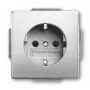 Pistorasia Busch-Jaeger 2011-0-3850 CEE 7/3 2P+E 250 V 16 A ruostumaton teräs hopea 71×41 mm