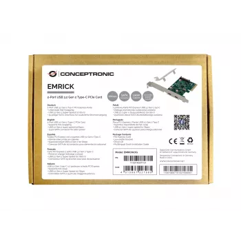 Conceptronic EMRICK 2-porttinen USB 3.2 Gen 2 Type-C PCIe-kortti