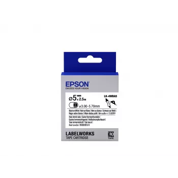 Epson-tulostuskasetti Heat Shrink Tube (HST) LK-4WBA5 musta/valkoinen D5mm (2,5 m)