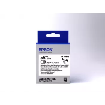 Epson-tulostuskasetti Heat Shrink Tube (HST) LK-4WBA5 musta/valkoinen D5mm (2,5 m)