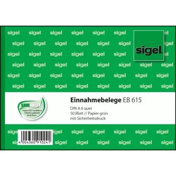 Liikelomake Sigel EB615 vihreä A6 50 arkkia