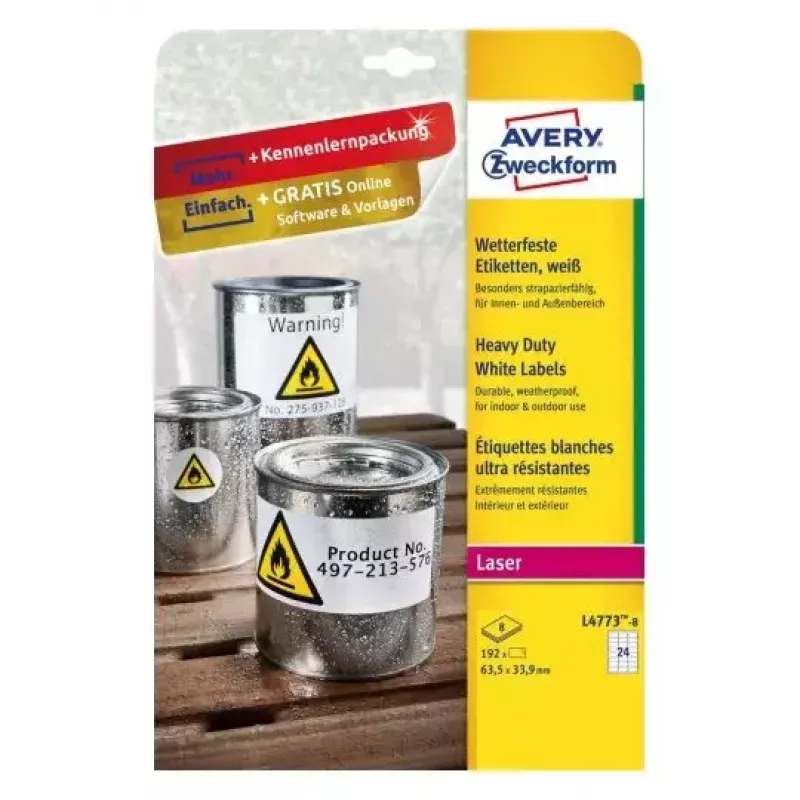 Itseliimautuva tulostintarra Avery L4773-8