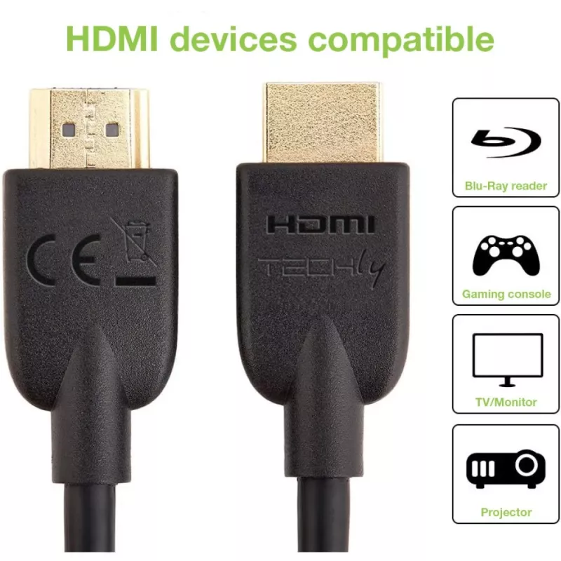 Techly ICOC HDMI2-4-030T HDMI-kaapeli 3 m HDMI tyyppi A (standardi) musta
