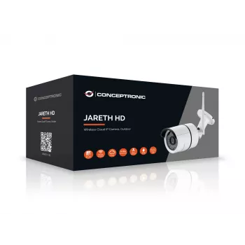 Conceptronic JARETH HD langaton pilvi-IP-kamera, ulkokäyttöön, IP-valvontakamera, ulkokäyttöön, langallinen & langaton, ulkoinen, katto/seinä, valkoinen