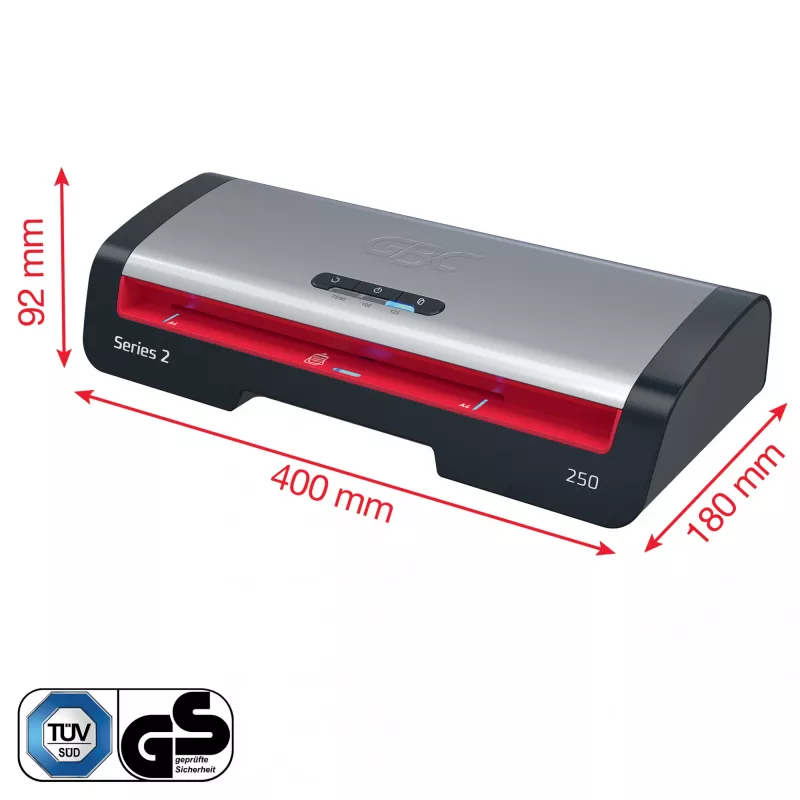 GBC 250 Office A4 laminointilaite, 24 cm, kuumalaminointilaite, 500 mm/min, 0,5 mm, A4, 100 µm