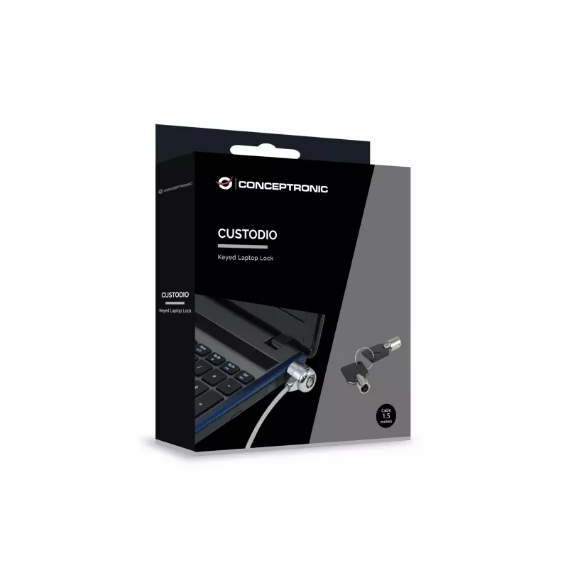 Conceptronic CNBSLOCK15 kaapelilukko hopea 1,5 m