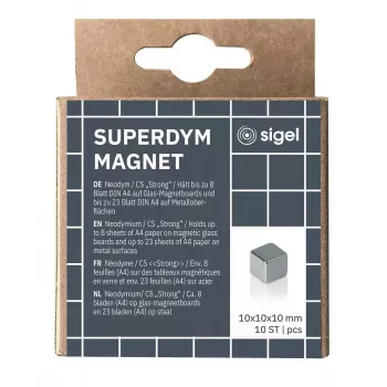 Askartelumagneetti kuutio Sigel BA193 neodyymi hopea 10 mm