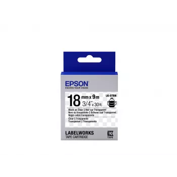 Epson tarrakasetti läpinäkyvä LK-5TBN musta/läpinäkyvä 18mm (9m)