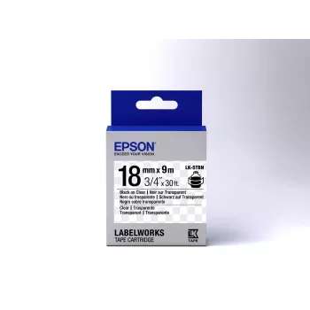 Epson tarrakasetti läpinäkyvä LK-5TBN musta/läpinäkyvä 18mm (9m)