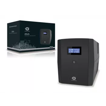 Conceptronic ZEUS 1200VA 720W UPS, IEC + Schuko-pistorasia, Line-Interactive, 1,2 kVA, 720 W, 220 V, 240 V, 220 V