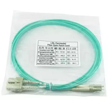 BlueOptics LC-SC multimode OM3 duplex valokuitu-patch-kaapeli, LC-UPC/SC-UPC, 2 m, beige (Corning 055702K512000002M -yhteensopiva)
