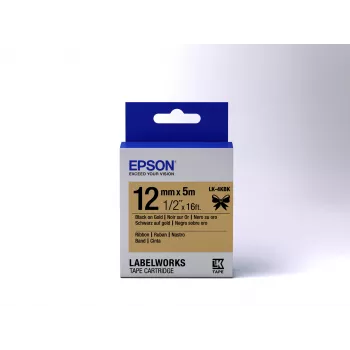 Epson tarratulostimen kasetti Satin Ribbon LK-4KBK musta/kulta 12mm (5m)