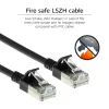 ACT musta 2 metriä LSZH U/FTP CAT6A datacenter ohut patch-kaapeli snagless RJ45-liittimillä