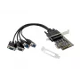 Conceptronic 4-porttinen DB9 RS232 sarjaportti PCIe -kortti, PCIe, RS-232, PCIe 2.0, RS-232, musta, Kiina