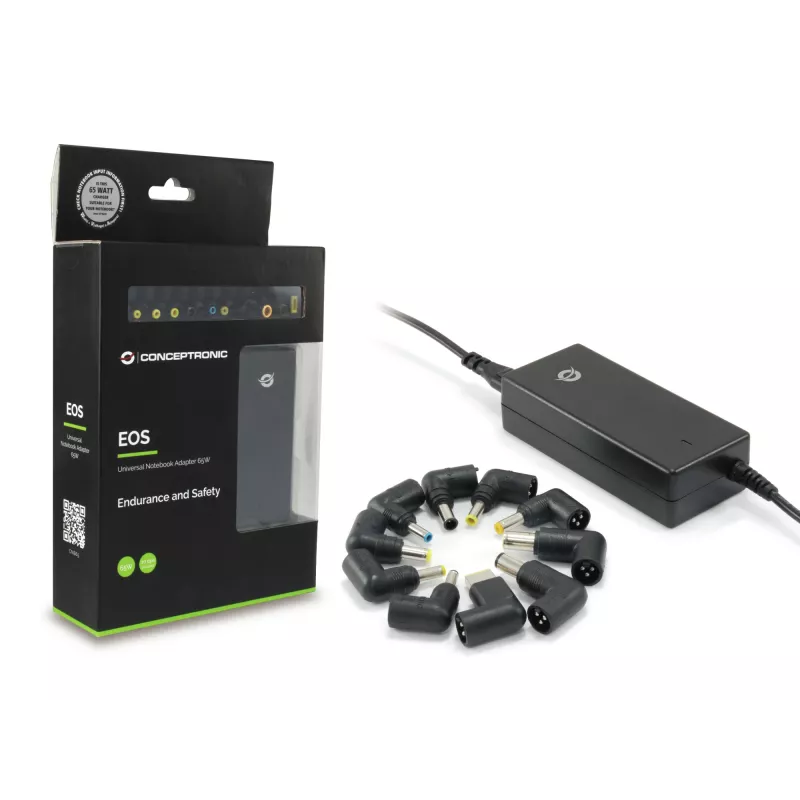 Conceptronic yleinen kannettavan tietokoneen adapteri 65W