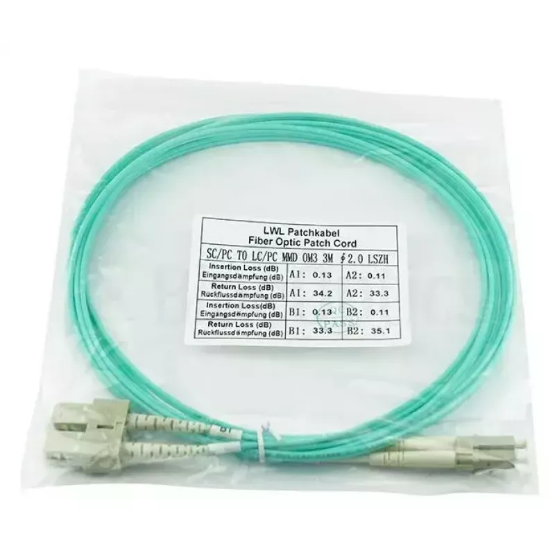 BlueOptics LC-SC multimode OM3 duplex valokuitu-patch-kaapeli, LC-UPC/SC-UPC, 3 m, beige (Corning 055702T512000003M -yhteensopiva)