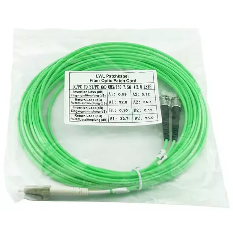 Kuituoptinen kaapeli BlueOptics SFP3133GU2MK LC ST OM5 2 m limetti
