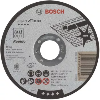 Bosch Expert for INOX Rapido AS 60 T INOX BF suora katkaisulaikka, 115 mm