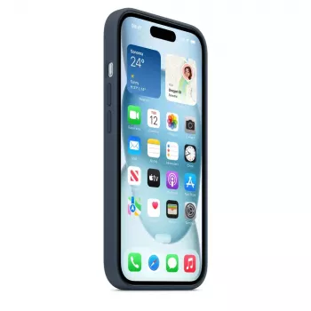 Silikonikotelo Apple iPhone 15 MagSafe Storm Blue