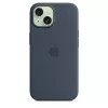Silikonikotelo Apple iPhone 15 MagSafe Storm Blue