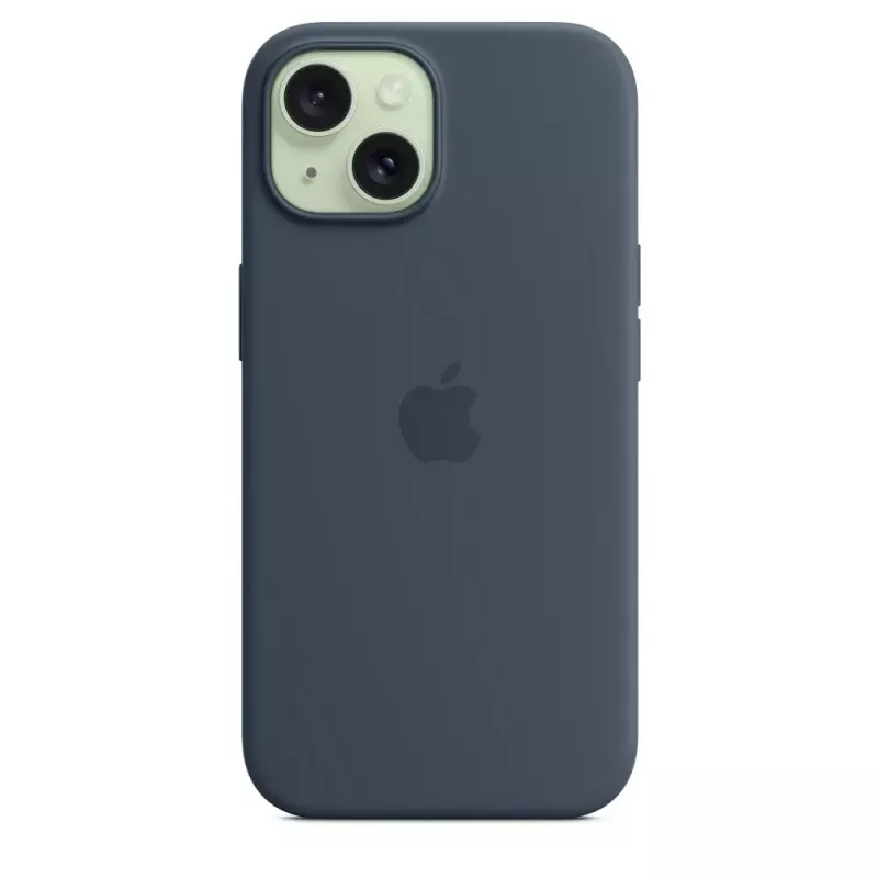 Silikonikotelo Apple iPhone 15 MagSafe Storm Blue