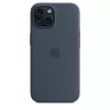 Silikonikotelo Apple iPhone 15 MagSafe Storm Blue