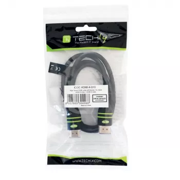 Techly 5m High Speed HDMI-kaapeli Ethernetillä A/A uros/uros musta ICOC HDMI-4-050