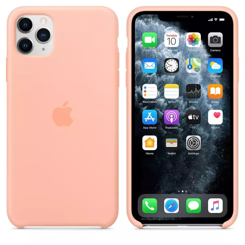 Silikonikotelo Apple iPhone 11 Pro Max Grapefruit -kuori