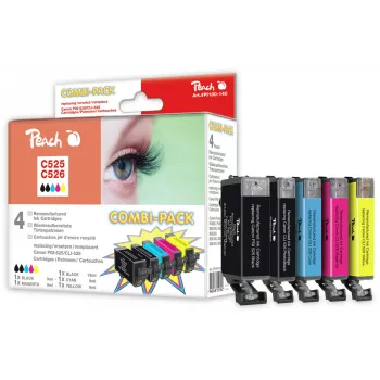 Peach PI100-140 mustekasetti 5 kpl yhteensopiva musta, syaani, valokuvamusta, keltainen