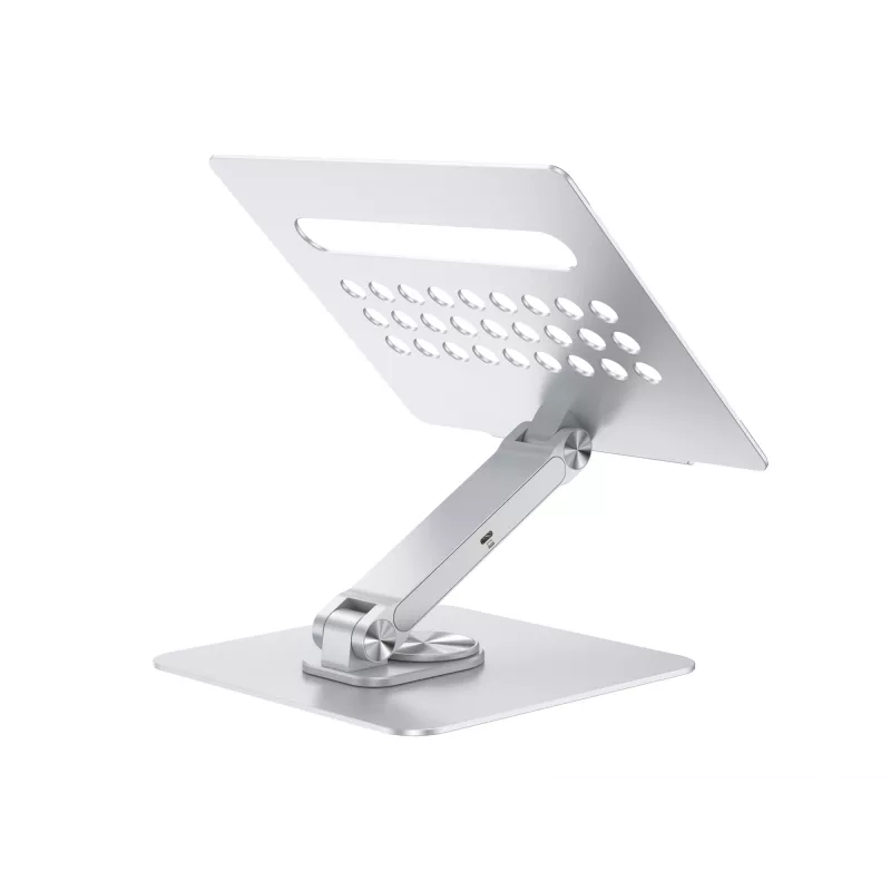 Conceptronic DONN27G, kannettavan tietokoneen teline, hopea, alumiini, 360°, USB 3.2 Gen 1 (3.1 Gen 1) Type-C, 5000 Mbit/s