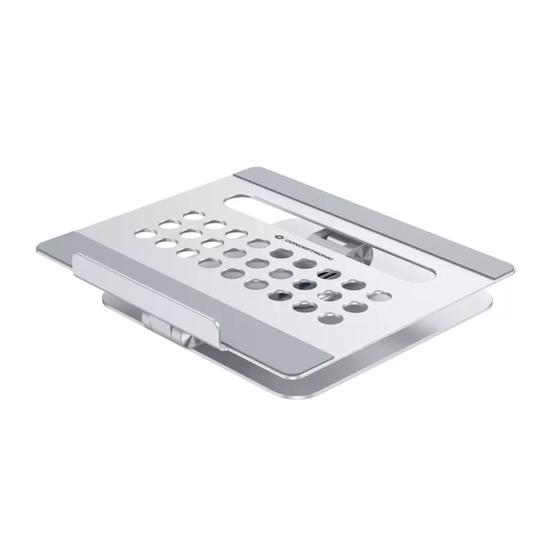 Conceptronic DONN27G, kannettavan tietokoneen teline, hopea, alumiini, 360°, USB 3.2 Gen 1 (3.1 Gen 1) Type-C, 5000 Mbit/s