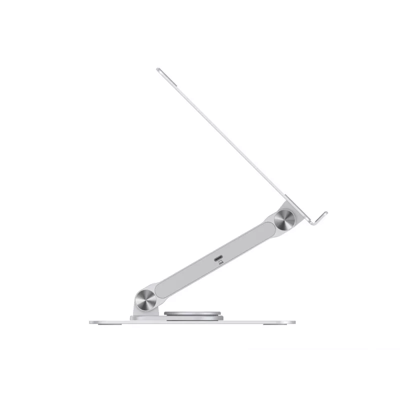 Conceptronic DONN27G, kannettavan tietokoneen teline, hopea, alumiini, 360°, USB 3.2 Gen 1 (3.1 Gen 1) Type-C, 5000 Mbit/s