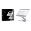 Conceptronic DONN27G, kannettavan tietokoneen teline, hopea, alumiini, 360°, USB 3.2 Gen 1 (3.1 Gen 1) Type-C, 5000 Mbit/s