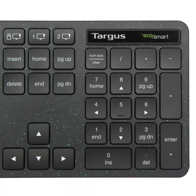 Targus EcoSmart AKB873UK näppäimistö yleis RF langaton + Bluetooth QWERTY UK englanti musta