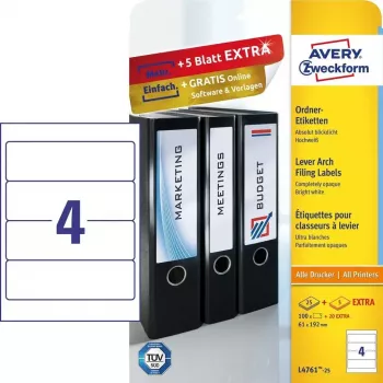 Itseliimautuva tarra Avery L4761-25 pyöristetty suorakaide