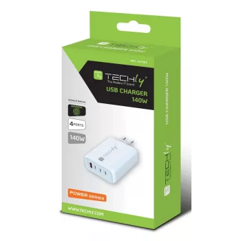 Techly IPW-PD140W-WH mobiili laturi varavirtalähde, älypuhelin, tabletti, yleismalli valkoinen AC-pikalataus sisäkäyttöön