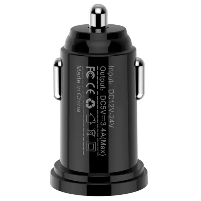 Techly Mini-autolaturi 2 USB-A-liitäntää 24W / 4,8A musta