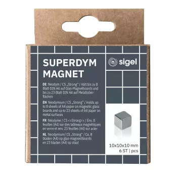 Sigel BA192 askartelumagneetti kuutio neodyymi hopea 10 mm