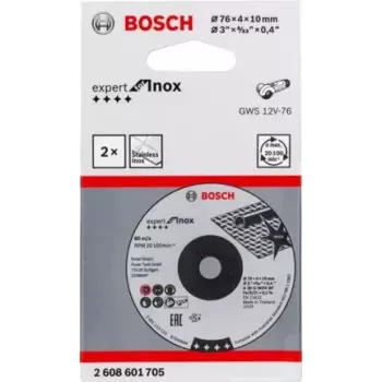 Bosch Expert for Inox hiomalaikat, 76 x 4 x 10 mm, 2 kpl